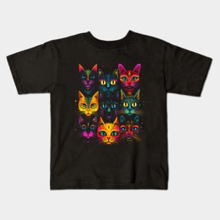 Gang of Trippy Cats Kids T-Shirt